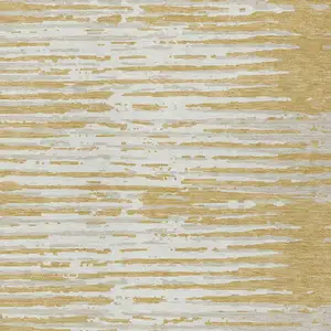 Photo of Gold Gray And Beige Striped Washable Indoor Outdoor Area Rug