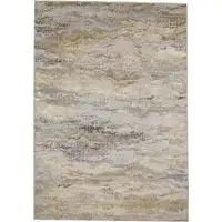Photo of Gold Gray And Ivory Abstract Stain Resistant Area Rug