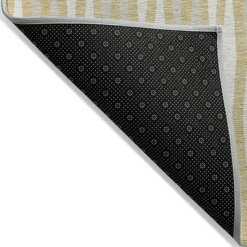 Gold Gray And Ivory Geometric Washable Indoor Outdoor Area Rug Photo 4