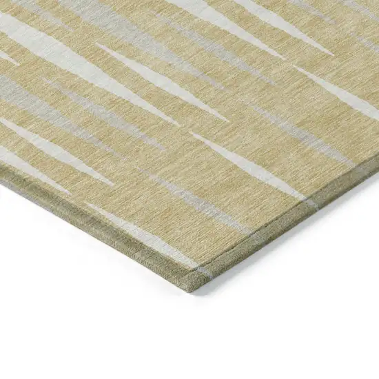 Gold Gray And Ivory Geometric Washable Indoor Outdoor Area Rug Photo 5