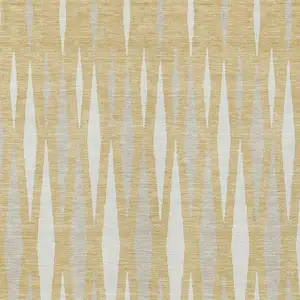 Photo of Gold Gray And Ivory Geometric Washable Indoor Outdoor Area Rug