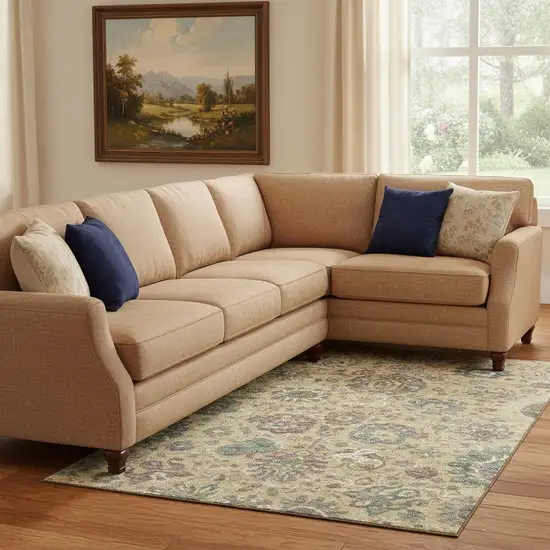 Gold Gray And Ivory Oriental Washable Area Rug With UV Protection Photo 2