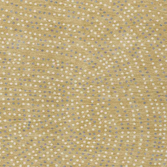 Gold Gray And Ivory Polka Dot Washable Indoor Outdoor Area Rug Photo 7