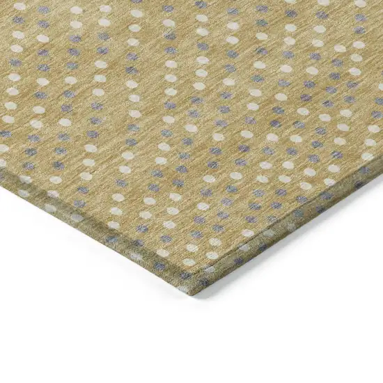 Gold Gray And Ivory Polka Dot Washable Indoor Outdoor Area Rug Photo 5