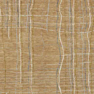 Photo of Gold Gray And Ivory Striped Washable Indoor Outdoor Area Rug