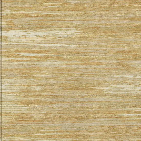Gold Gray And Ivory Striped Washable Indoor Outdoor Area Rug Photo 6