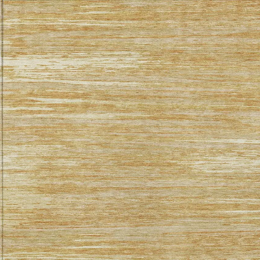 Gold Gray And Ivory Striped Washable Indoor Outdoor Area Rug Photo 6