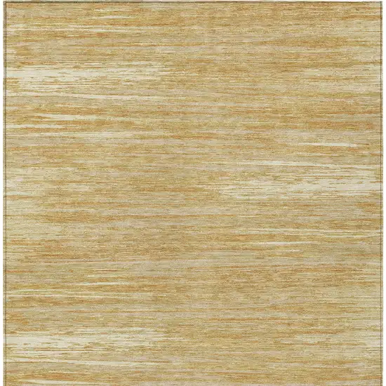 Gold Gray And Ivory Striped Washable Indoor Outdoor Area Rug Photo 7