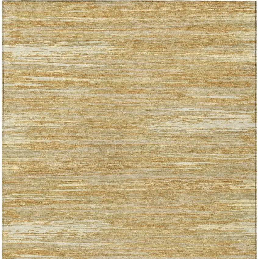 Gold Gray And Ivory Striped Washable Indoor Outdoor Area Rug Photo 7