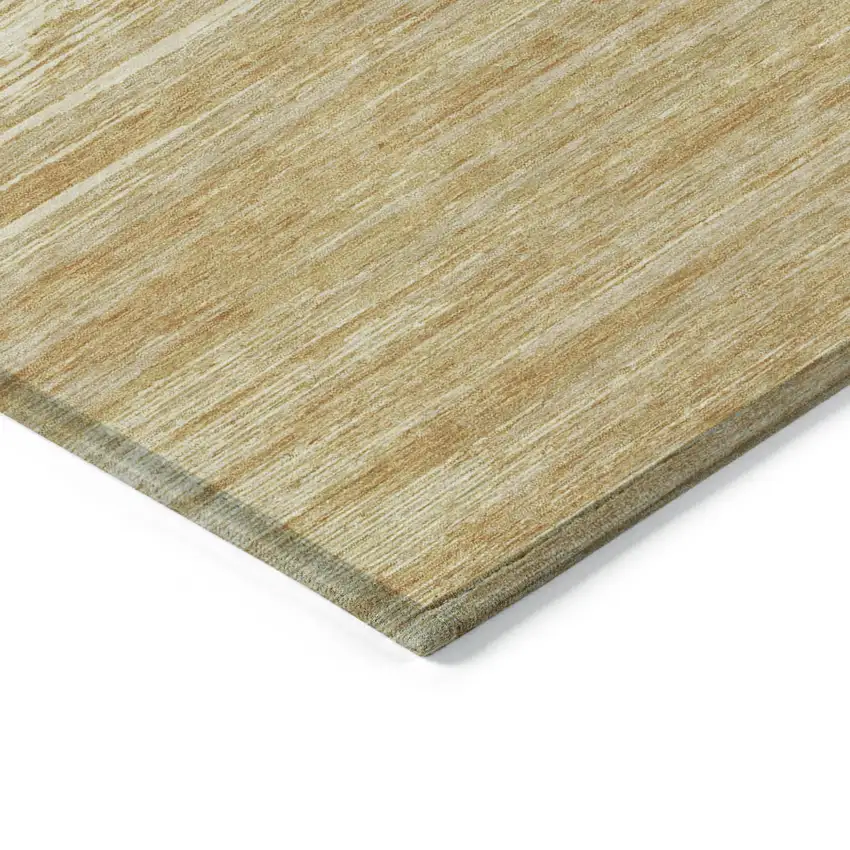 Gold Gray And Ivory Striped Washable Indoor Outdoor Area Rug Photo 5