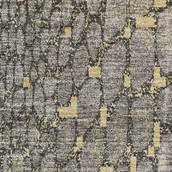 Gold Gray And Silver Abstract Geometric Washable Area Rug With UV Protection Photo 2