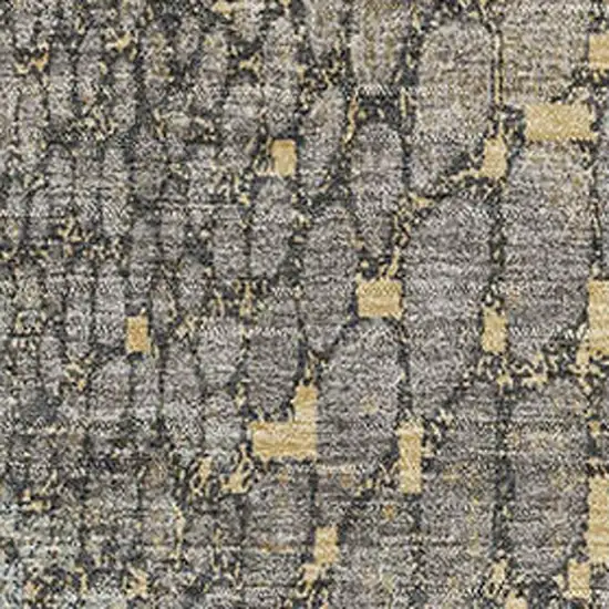 Gold Gray And Silver Abstract Geometric Washable Area Rug With UV Protection Photo 2