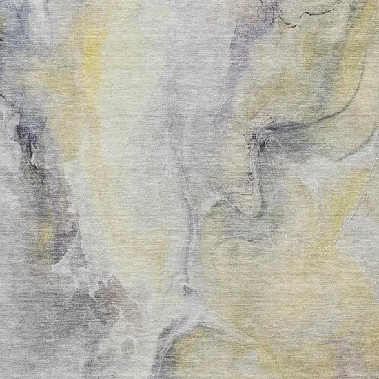 Gold Gray And Silver Abstract Washable Area Rug With UV Protection Photo 2