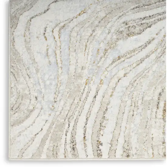Gold Gray and Ivory Abstract Non Skid Area Rug Photo 7