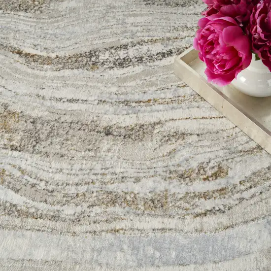 Gold Gray and Ivory Abstract Non Skid Area Rug Photo 8