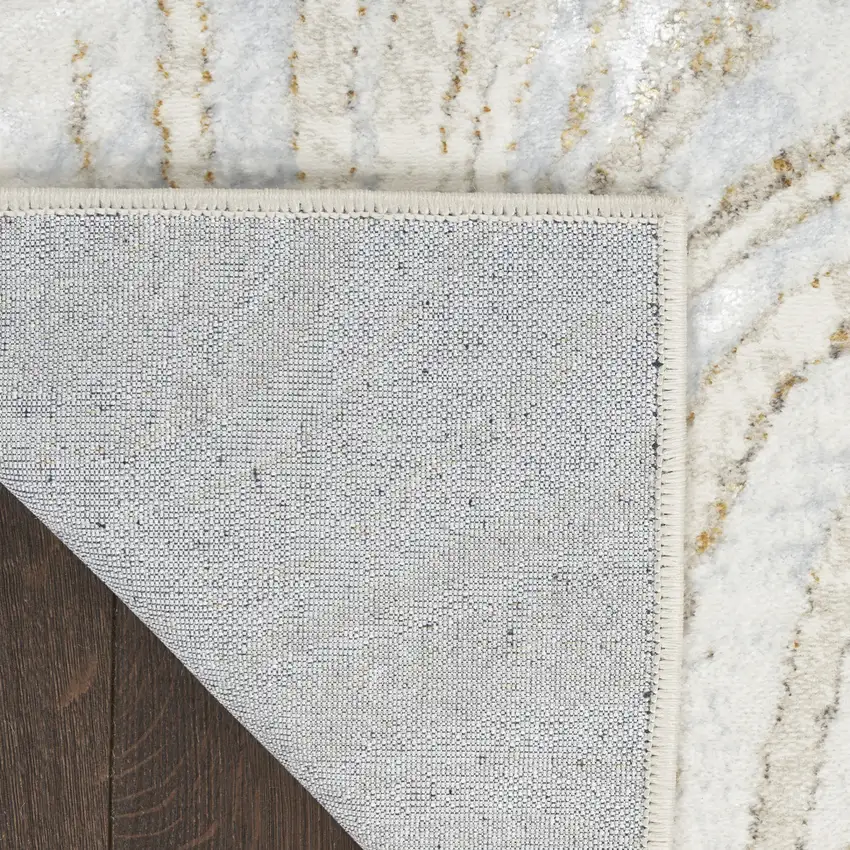 Gold Gray and Ivory Abstract Non Skid Area Rug Photo 9