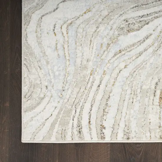 Gold Gray and Ivory Abstract Non Skid Area Rug Photo 9