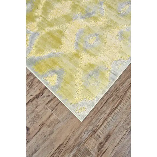 Gold Gray and Tan Abstract Power Loom Area Rug Photo 4