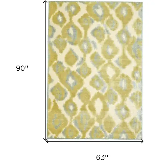Gold Gray and Tan Abstract Power Loom Area Rug Photo 3