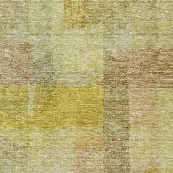 Gold Green And Brown Abstract Washable Indoor Outdoor Area Rug Photo 5