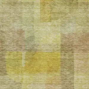 Photo of Gold Green And Brown Abstract Washable Indoor Outdoor Area Rug