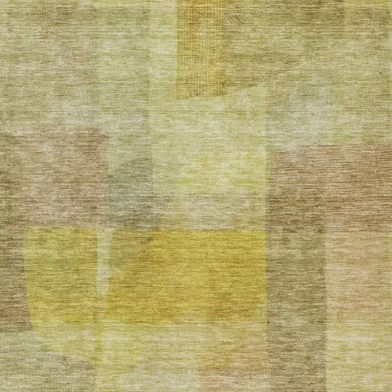 Gold Green And Brown Abstract Washable Indoor Outdoor Area Rug Photo 5