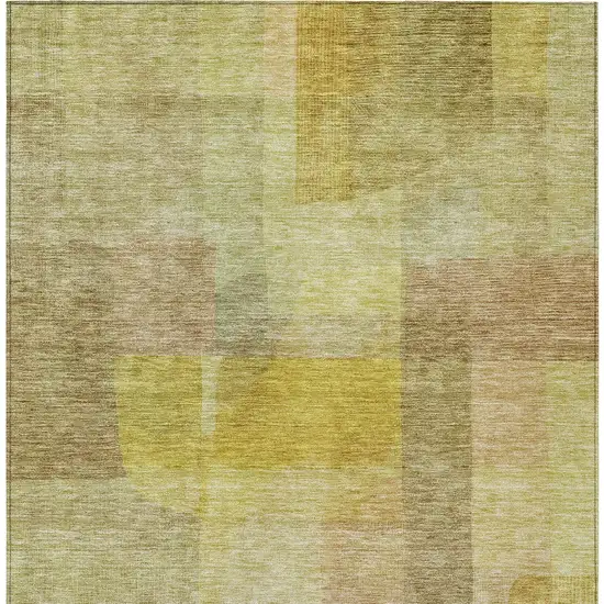 Gold Green And Brown Abstract Washable Indoor Outdoor Area Rug Photo 6