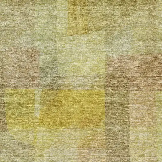Gold Green And Brown Abstract Washable Indoor Outdoor Area Rug Photo 5