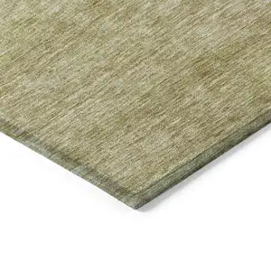 Photo of Gold Green And Brown Abstract Washable Indoor Outdoor Area Rug