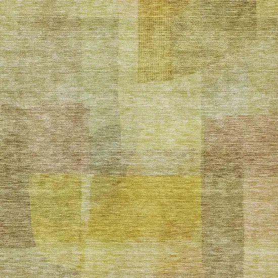 Gold Green And Brown Abstract Washable Indoor Outdoor Area Rug Photo 5