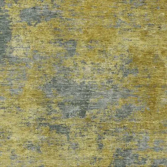 Gold Green And Gray Abstract Washable Indoor Outdoor Area Rug Photo 5