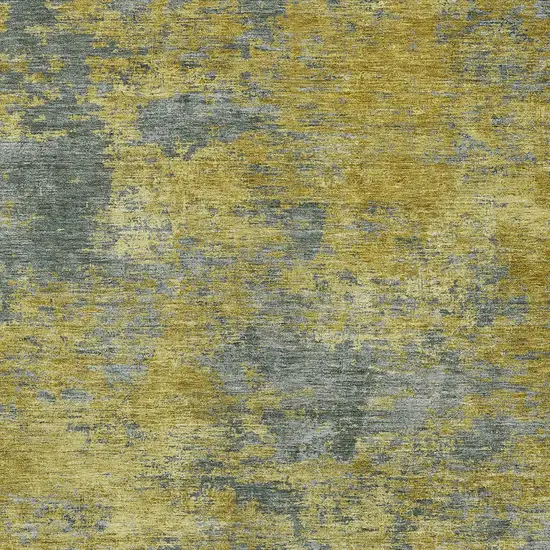 Gold Green And Gray Abstract Washable Indoor Outdoor Area Rug Photo 5