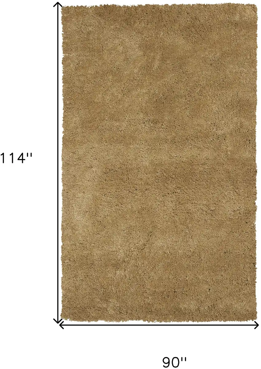8'X10' Gold Indoor Shag Rug Photo 7