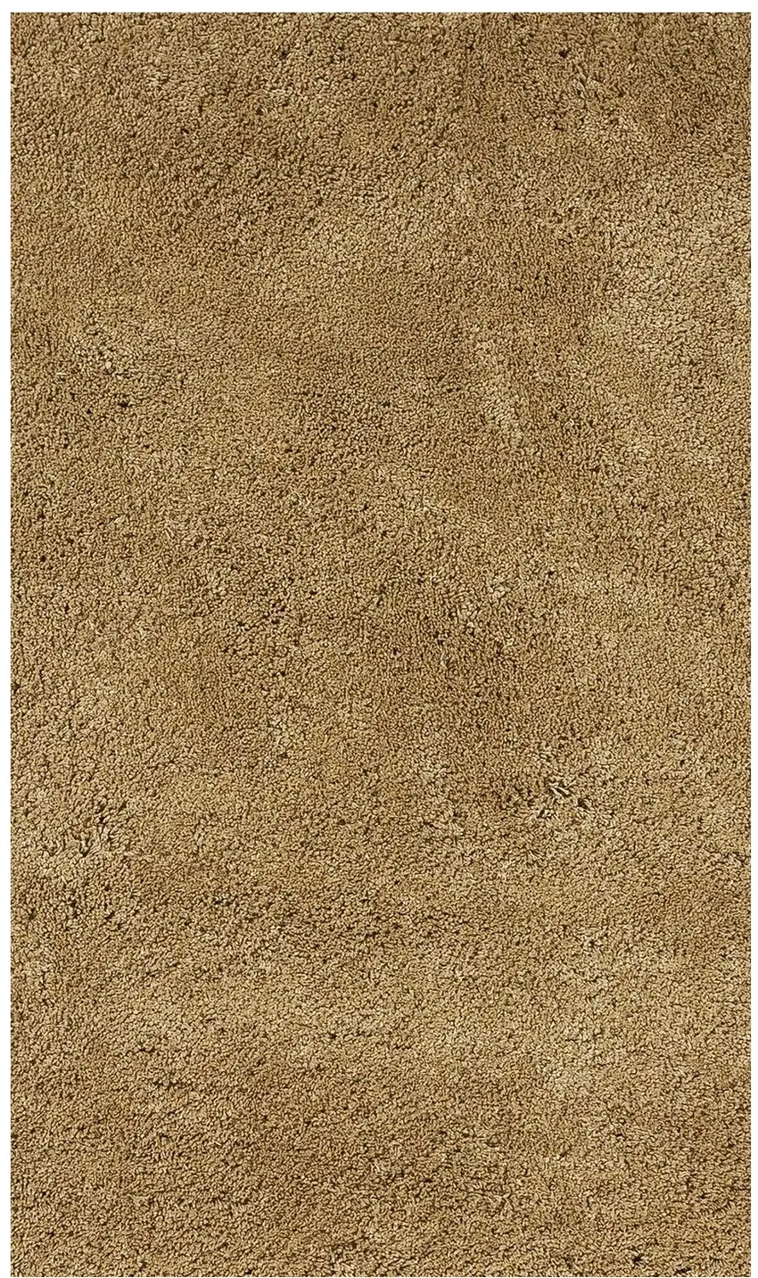 8' Gold Indoor Shag Runner Rug Photo 2