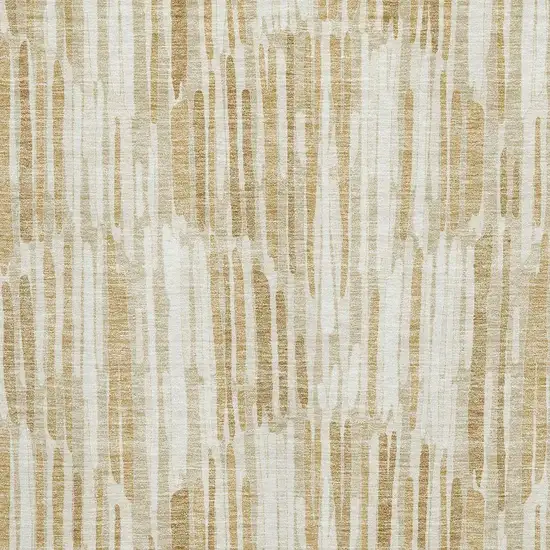 Gold Ivory And Beige Abstract Washable Area Rug With UV Protection Photo 3