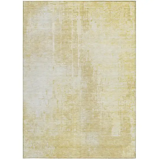 Gold Ivory And Beige Abstract Washable Indoor Outdoor Area Rug Photo 7