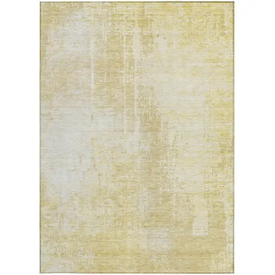 Gold Ivory And Beige Abstract Washable Indoor Outdoor Area Rug Photo 7