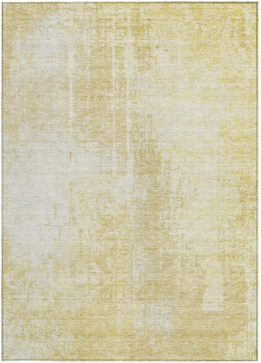 Gold Ivory And Beige Abstract Washable Indoor Outdoor Area Rug Photo 7