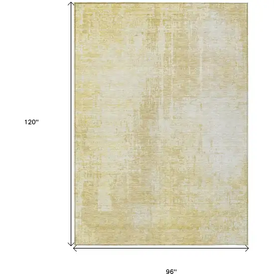 Gold Ivory And Beige Abstract Washable Indoor Outdoor Area Rug Photo 3