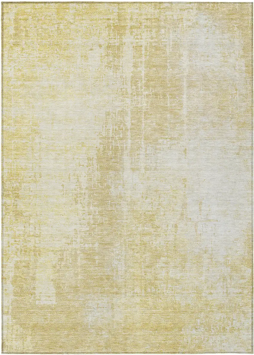 Gold Ivory And Beige Abstract Washable Indoor Outdoor Area Rug Photo 2