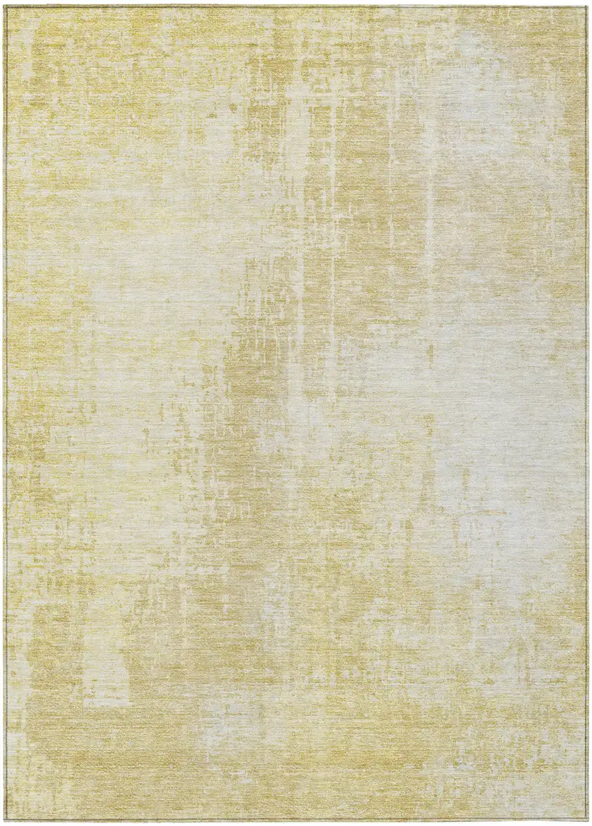 Gold Ivory And Beige Abstract Washable Indoor Outdoor Area Rug Photo 2