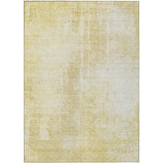 Gold Ivory And Beige Abstract Washable Indoor Outdoor Area Rug Photo 2