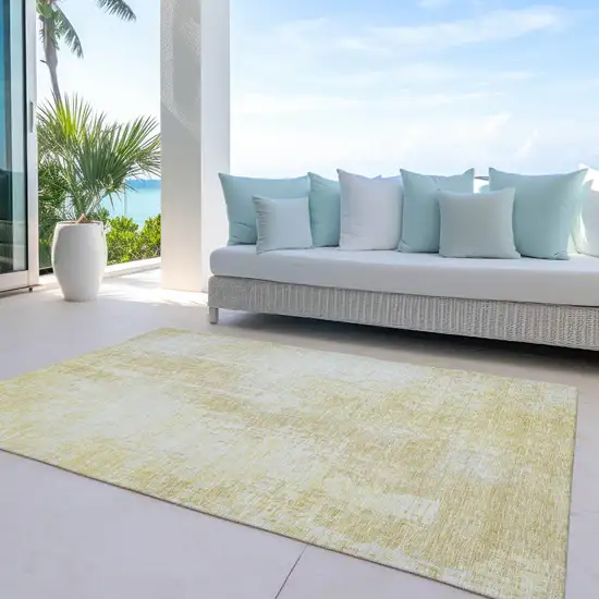 Gold Ivory And Beige Abstract Washable Indoor Outdoor Area Rug Photo 8