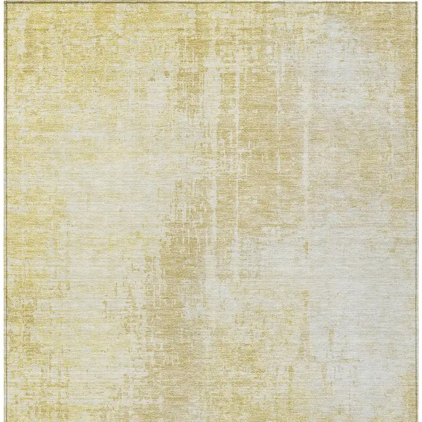 Gold Ivory And Beige Abstract Washable Indoor Outdoor Area Rug Photo 7