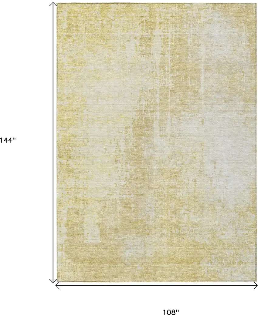 Gold Ivory And Beige Abstract Washable Indoor Outdoor Area Rug Photo 3