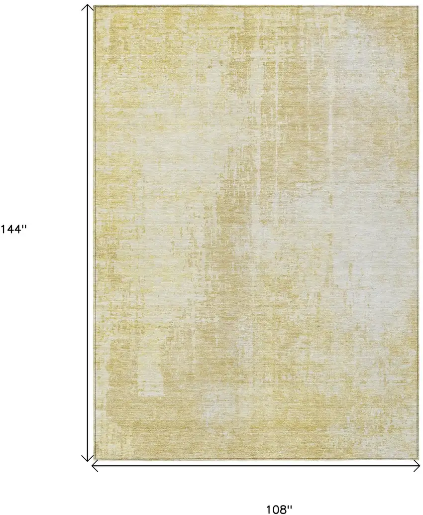 Gold Ivory And Beige Abstract Washable Indoor Outdoor Area Rug Photo 3
