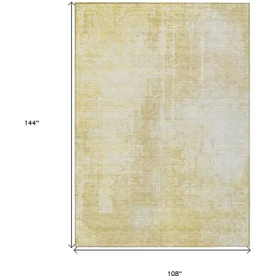 Gold Ivory And Beige Abstract Washable Indoor Outdoor Area Rug Photo 3