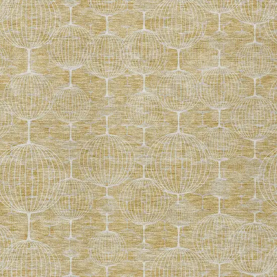 Gold Ivory And Beige Geometric Washable Indoor Outdoor Area Rug Photo 5