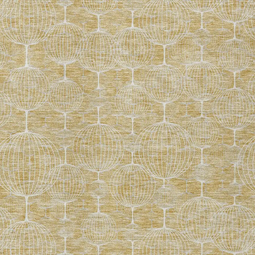 Gold Ivory And Beige Geometric Washable Indoor Outdoor Area Rug Photo 5