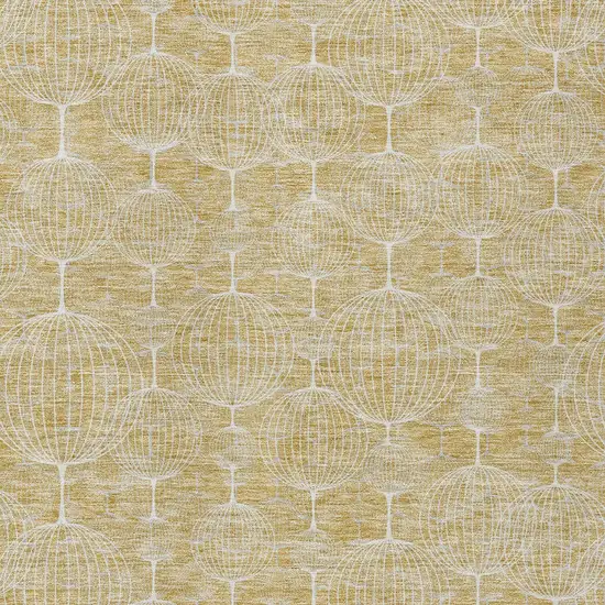 Gold Ivory And Beige Geometric Washable Indoor Outdoor Area Rug Photo 6